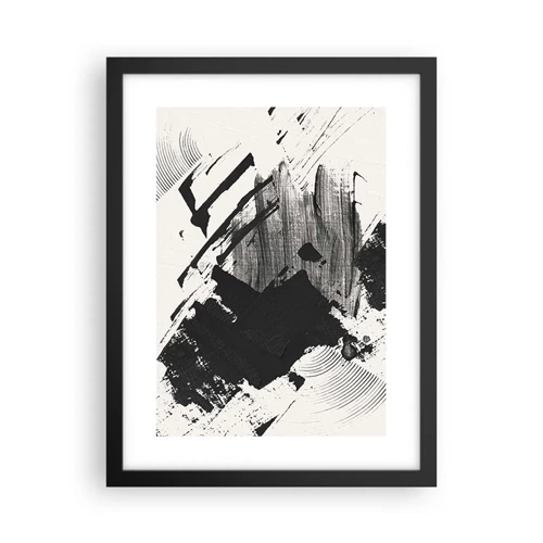 Affiche dans un cadre noir - Poster - Abstraction – expression du noir - 30x40 cm