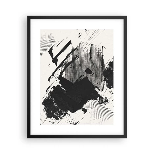 Affiche dans un cadre noir - Poster - Abstraction – expression du noir - 40x50 cm