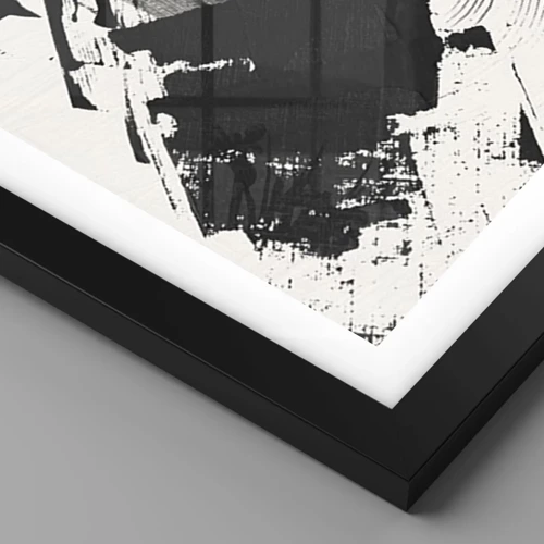 Affiche dans un cadre noir - Poster - Abstraction – expression du noir - 70x50 cm