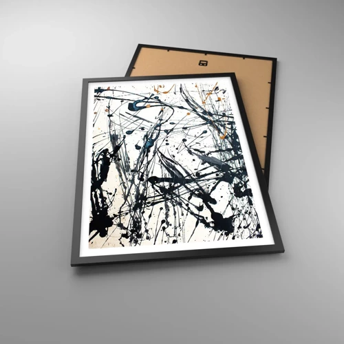 Affiche dans un cadre noir - Poster - Abstraction expressionniste - 50x70 cm