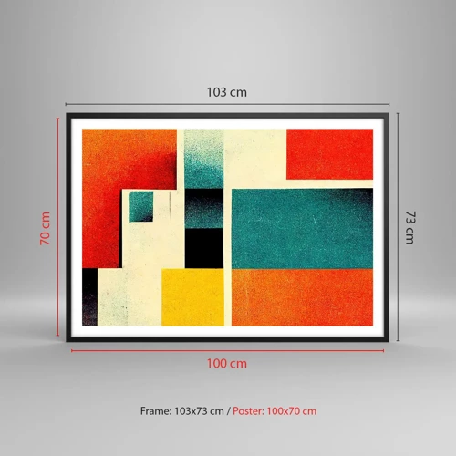 Affiche dans un cadre noir - Poster - Abstraction géométrique – bonne énergie - 100x70 cm