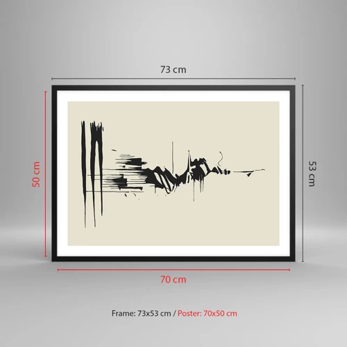 Affiche dans un cadre noir - Poster - Abstraction hâtive - 70x50 cm