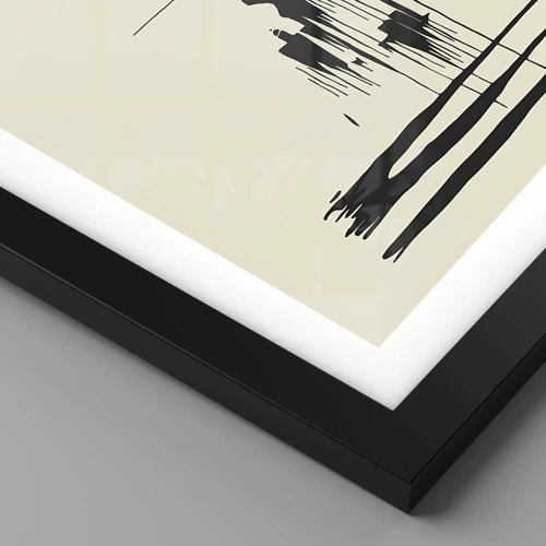 Affiche dans un cadre noir - Poster - Abstraction hâtive - 70x50 cm