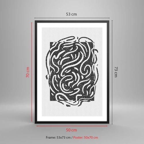 Affiche dans un cadre noir - Poster - Abstraction : la danse de la joie - 50x70 cm