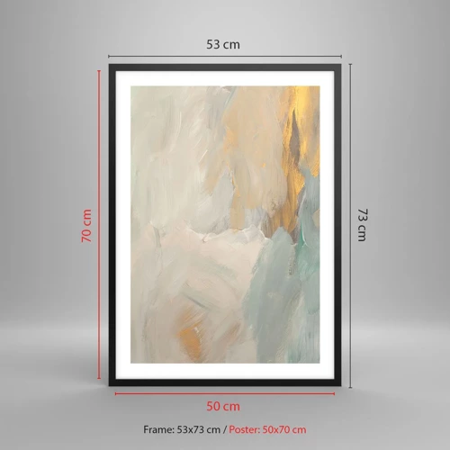 Affiche dans un cadre noir - Poster - Abstraction – le pays de la douceur - 50x70 cm