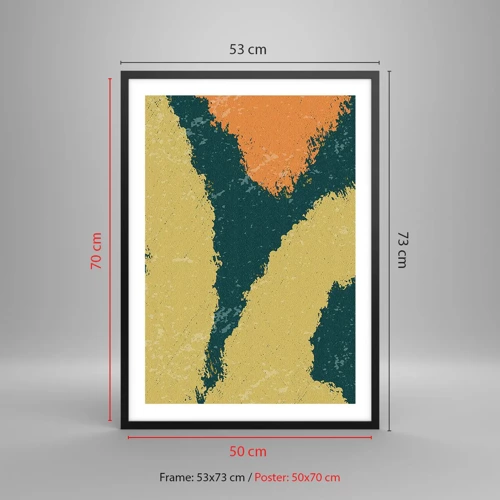 Affiche dans un cadre noir - Poster - Abstraction – mouvement lent - 50x70 cm