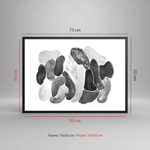 Affiche dans un cadre noir - Poster - Abstraction rocheuse - 70x50 cm