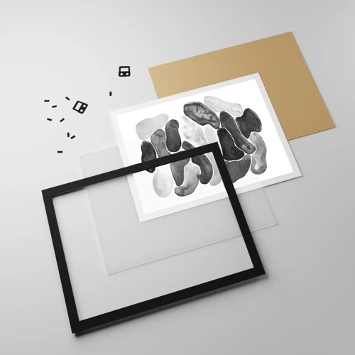 Affiche dans un cadre noir - Poster - Abstraction rocheuse - 70x50 cm