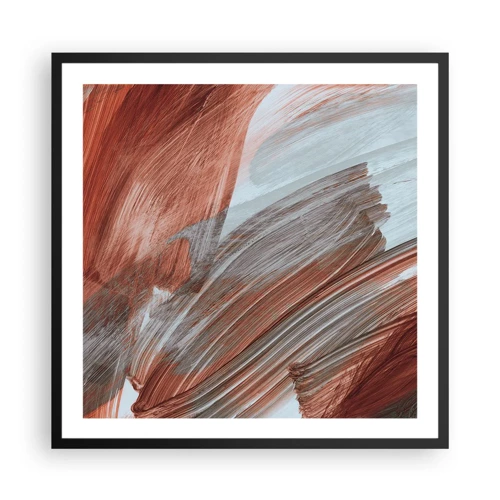 Affiche dans un cadre noir - Poster - Abstraction venteuse et automnale - 60x60 cm