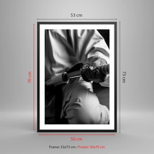 Affiche dans un cadre noir - Poster - Âme de guerrier - 50x70 cm