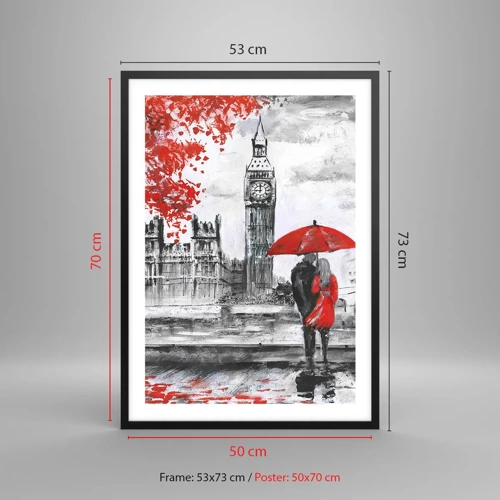 Affiche dans un cadre noir - Poster - Amoureux de Londres - 50x70 cm