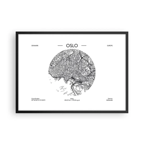 Affiche dans un cadre noir - Poster - Anatomie d’Oslo - 70x50 cm