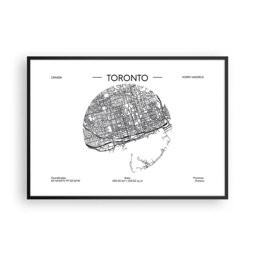 Affiche dans un cadre noir - Poster - Anatomie de Toronto - 100x70 cm