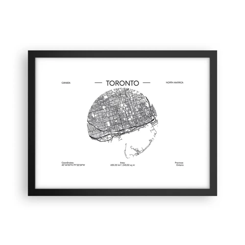 Affiche dans un cadre noir - Poster - Anatomie de Toronto - 40x30 cm