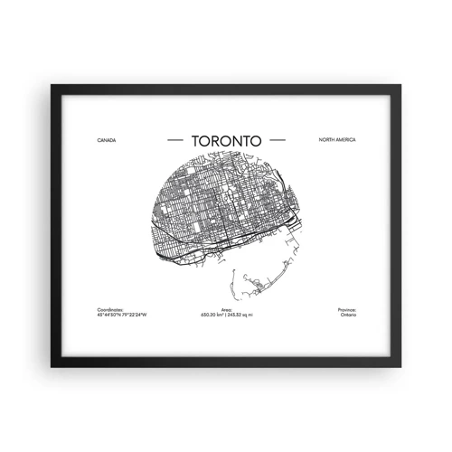 Affiche dans un cadre noir - Poster - Anatomie de Toronto - 50x40 cm