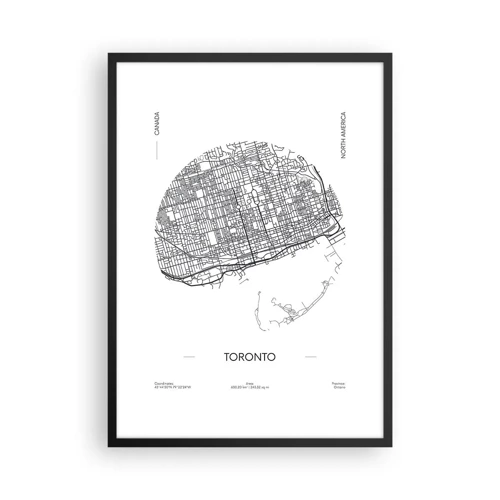 Affiche dans un cadre noir - Poster - Anatomie de Toronto - 50x70 cm