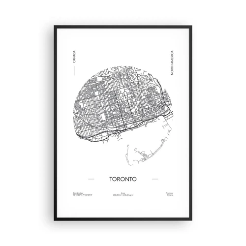 Affiche dans un cadre noir - Poster - Anatomie de Toronto - 70x100 cm