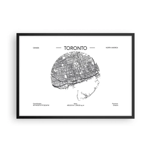 Affiche dans un cadre noir - Poster - Anatomie de Toronto - 70x50 cm