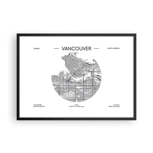 Affiche dans un cadre noir - Poster - Anatomie de Vancouver - 70x50 cm