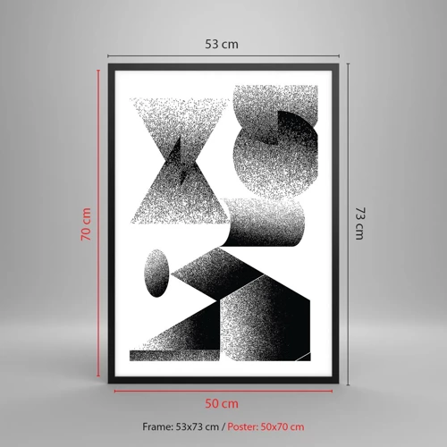 Affiche dans un cadre noir - Poster - Angles et ovales - 50x70 cm