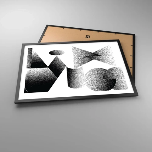 Affiche dans un cadre noir - Poster - Angles et ovales - 70x50 cm