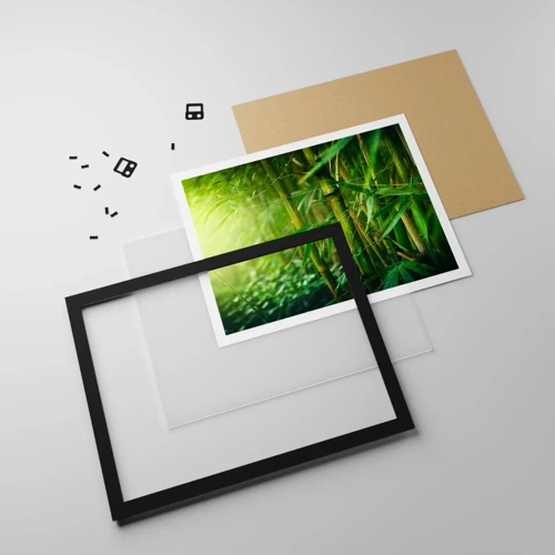 Affiche dans un cadre noir - Poster - Apprenez à connaître le vert lui-même - 100x70 cm
