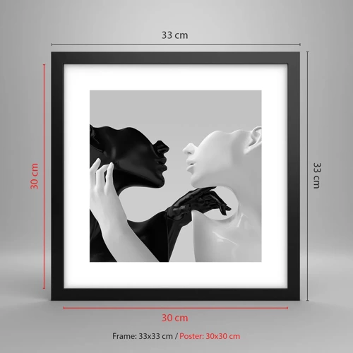 Affiche dans un cadre noir - Poster - Attraction - désir - 30x30 cm