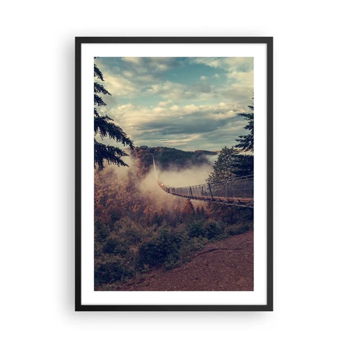 Affiche dans un cadre noir - Poster - Au-dessus de la forêt d'automne - 50x70 cm