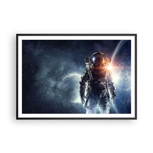 Affiche dans un cadre noir - Poster - Aventure spatiale - 100x70 cm