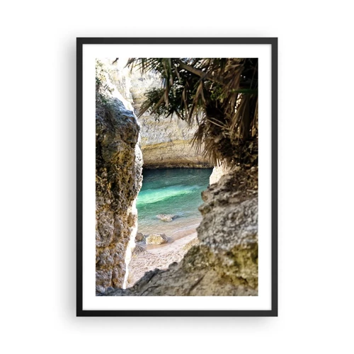 Affiche dans un cadre noir - Poster - Baie turquoise - 50x70 cm