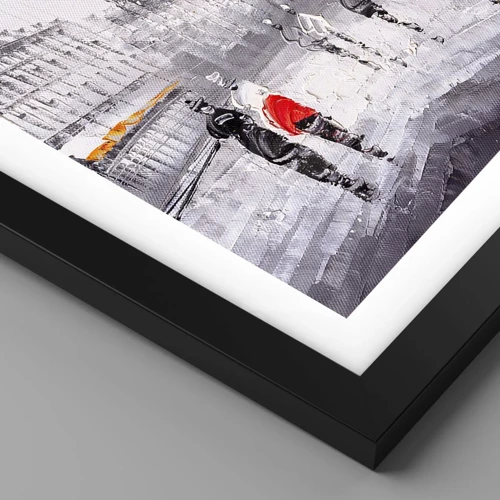 Affiche dans un cadre noir - Poster - Balade parisienne - 30x30 cm