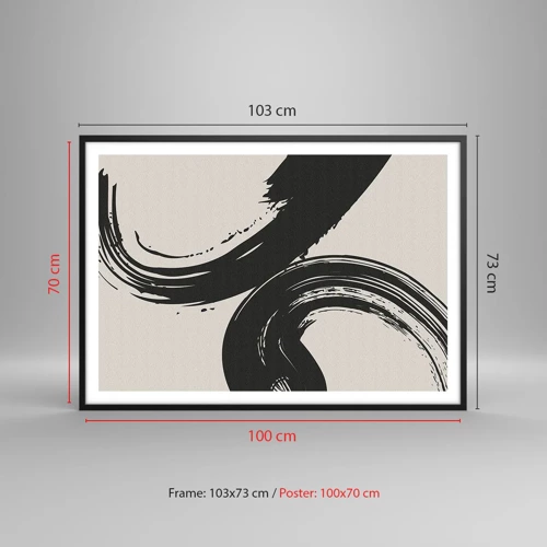 Affiche dans un cadre noir - Poster - Balayage circulaire - 100x70 cm