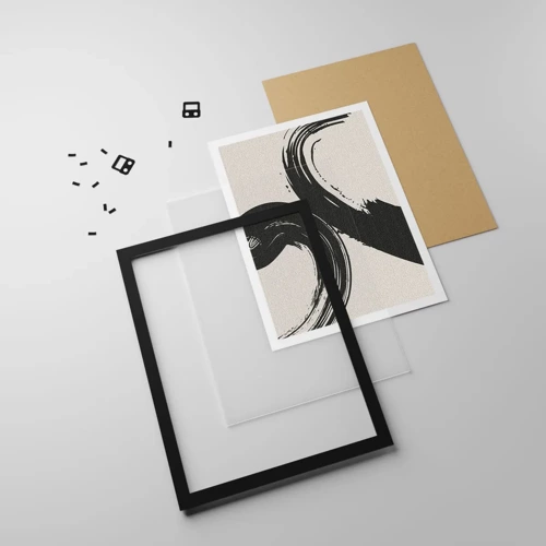 Affiche dans un cadre noir - Poster - Balayage circulaire - 61x91 cm