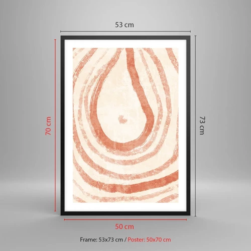 Affiche dans un cadre noir - Poster - Cercles de corail – composition - 50x70 cm