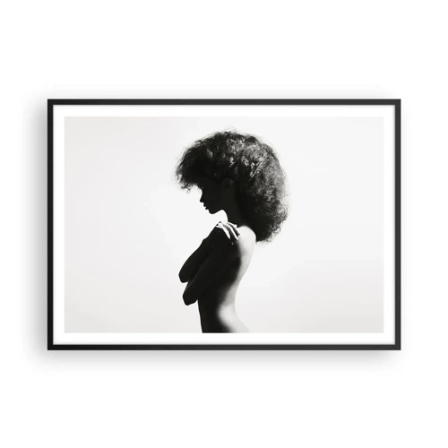 Affiche dans un cadre noir - Poster - Comme une fleur au bout d'une fine tige - 100x70 cm