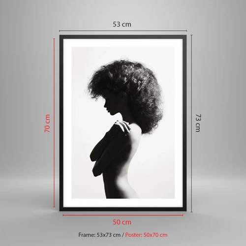 Affiche dans un cadre noir - Poster - Comme une fleur au bout d'une fine tige - 50x70 cm