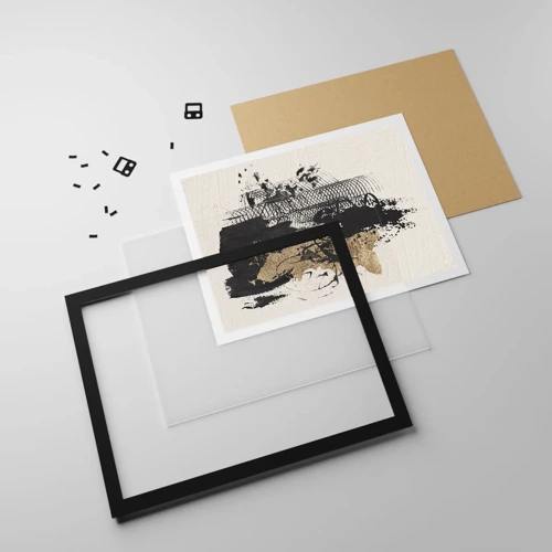 Affiche dans un cadre noir - Poster - Composer avec passion - 100x70 cm