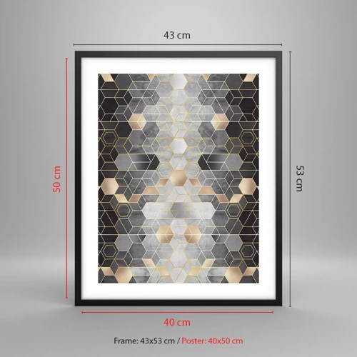 Affiche dans un cadre noir - Poster - Composition de diamants - 40x50 cm