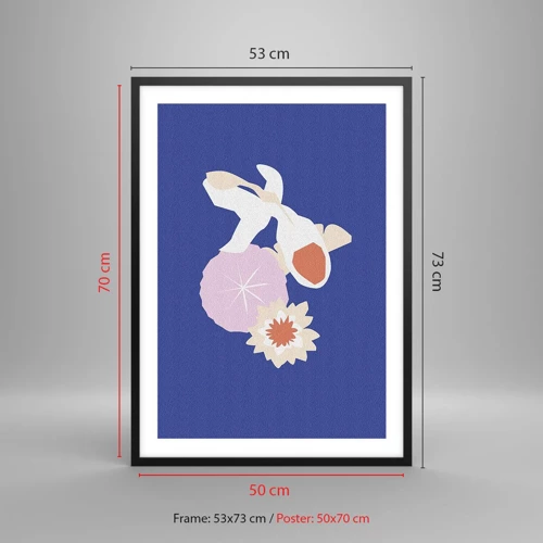 Affiche dans un cadre noir - Poster - Composition de fleurs et de bourgeons - 50x70 cm