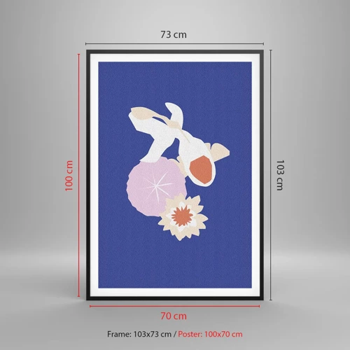Affiche dans un cadre noir - Poster - Composition de fleurs et de bourgeons - 70x100 cm