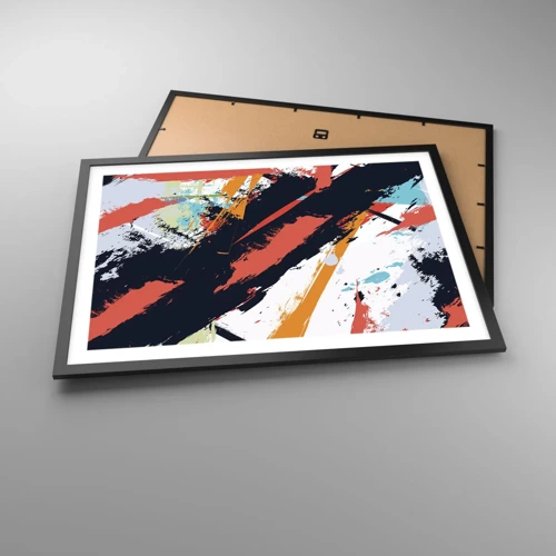 Affiche dans un cadre noir - Poster - Composition dynamique - 70x50 cm