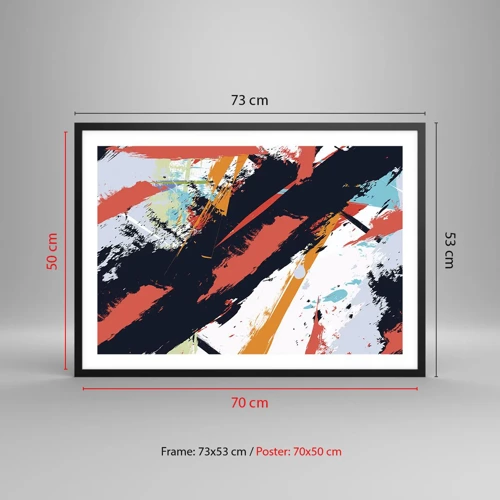 Affiche dans un cadre noir - Poster - Composition dynamique - 70x50 cm