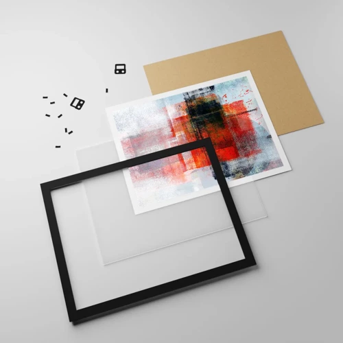 Affiche dans un cadre noir - Poster - Composition embrasée - 50x40 cm