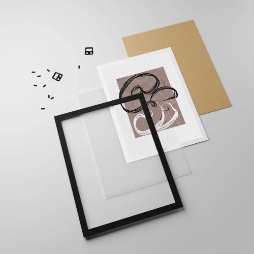Affiche dans un cadre noir - Poster - Composition – la recherche de la plénitude - 30x40 cm