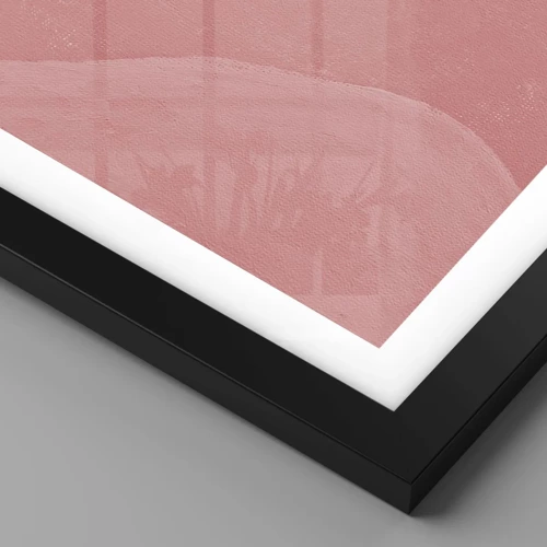 Affiche dans un cadre noir - Poster - Composition organique en rose - 30x40 cm