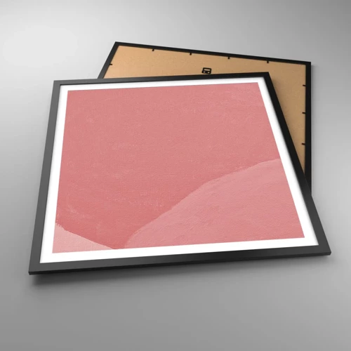 Affiche dans un cadre noir - Poster - Composition organique en rose - 60x60 cm