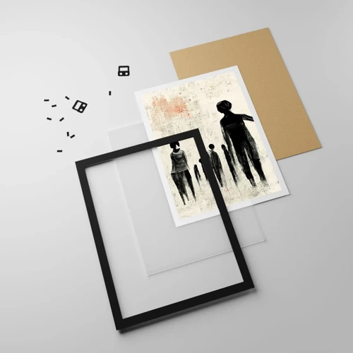 Affiche dans un cadre noir - Poster - Contre la solitude - 30x40 cm