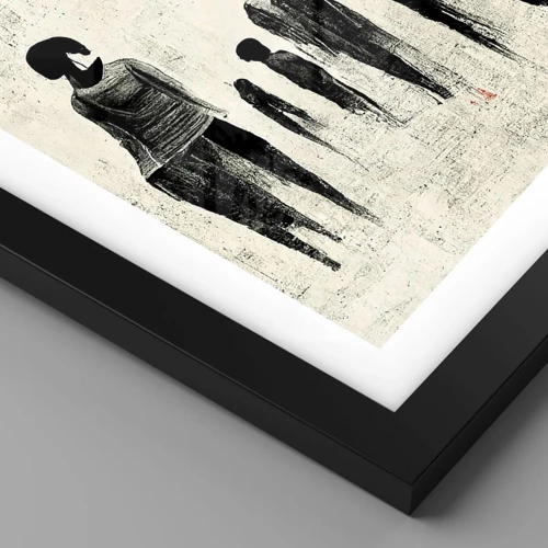 Affiche dans un cadre noir - Poster - Contre la solitude - 40x40 cm