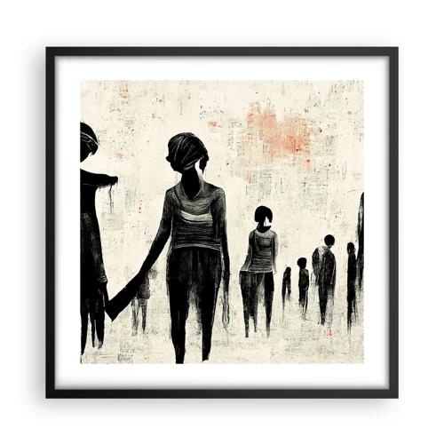 Affiche dans un cadre noir - Poster - Contre la solitude - 50x50 cm