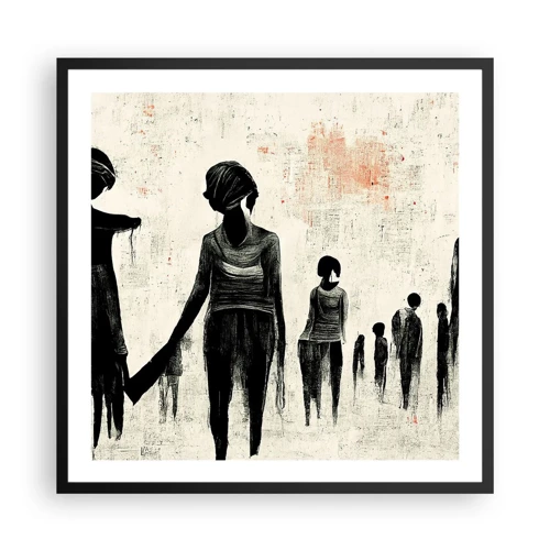 Affiche dans un cadre noir - Poster - Contre la solitude - 60x60 cm